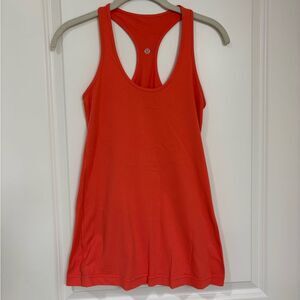 Lululemon Women’s Orange Racerback Tank Top Size 4 Athletic Workout Activewear